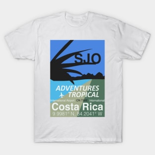 Pura Vida Adventures: SJO Airport Code Design T-Shirt